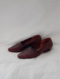 Loafer tacco intrecciato cuoio vintage numero 37