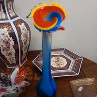 vaso fiore arcobaleno vetro murano 1960 vintage