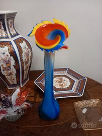 vaso fiore arcobaleno vetro murano 1960 vintage