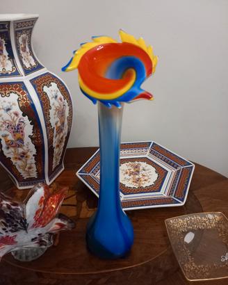 vaso fiore arcobaleno vetro murano 1960 vintage