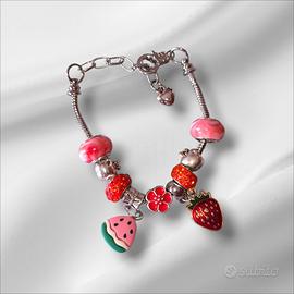 Braccialetto 9 charm tema fragola