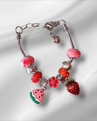 Braccialetto 9 charm tema fragola