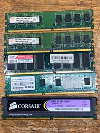 MEMORIE RAM VINTAGE lotto DDR2 DDR3