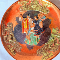 Piatto decorativo ballerini di flamenco vintagE