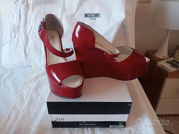 Scarpe donna Moschino zeppa rosso 39