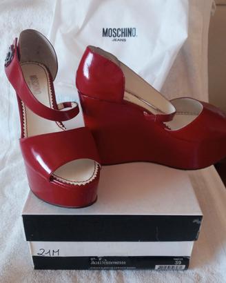 Scarpe donna Moschino zeppa rosso 39