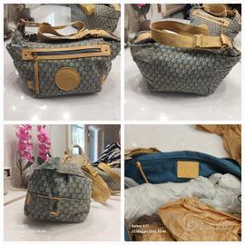 Borsa tessuto jeans e pelle Roccobaroxco