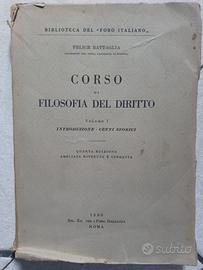 Corso di filosofia del diritto. 1960.Foro italiano