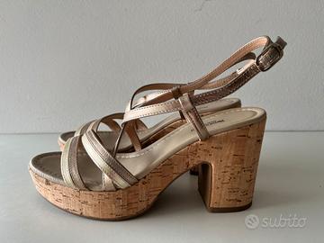 Sandali zeppa con plateau Nero Giardini