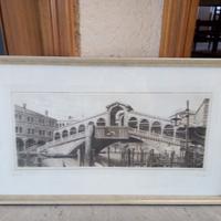 quadro incisione Ponte di Rialto 