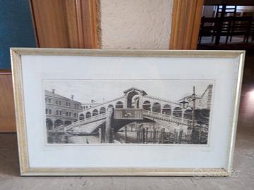 quadro incisione Ponte di Rialto 