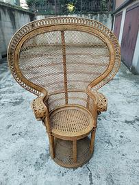Poltrona vintage “Emmanelle” in rattan