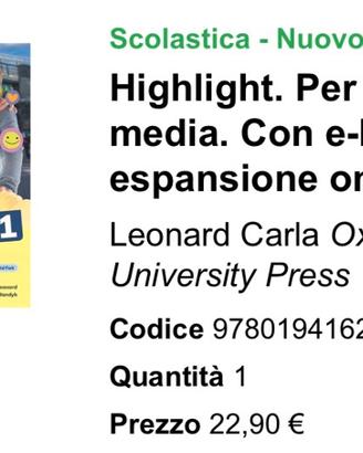 Libro inglese 1º media