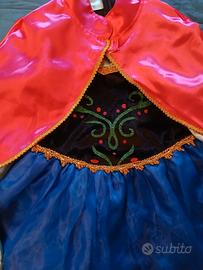 Vestito carnevale bambina Anna di Frozen 5-6 anni