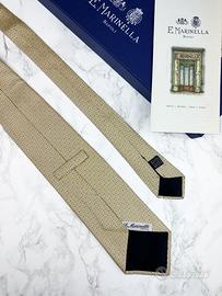 Cravatta E. Marinellagialla microfantasia cerchi