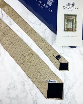 Cravatta E. Marinellagialla microfantasia cerchi