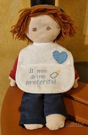 bavaglino Neonato ricamo punto croce 