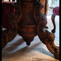 set tavolo + 4 sedie legno 