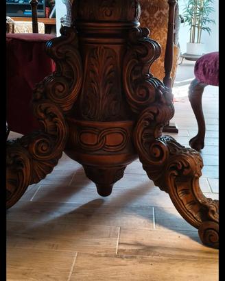 set tavolo + 4 sedie legno 
