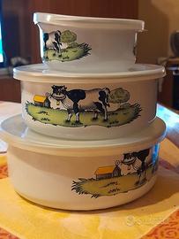 3 contenitori in metallo 