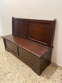 Splendida Cassapanca Antica in Legno Massello