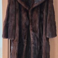 Cappotto in vera pelliccia di visone naturale