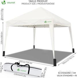 VOUNOT® Gazebo Pieghevole da Giardino 3x3 M