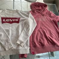 Set 2 felpe puma rosa lunga e felpa bianca levi’s