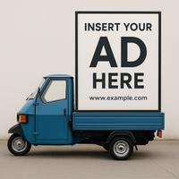 Pubblicità su Ape Car con Vela Pubblicitaria