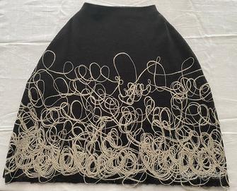 Poncho in lana cotta con applicazioni tg 44