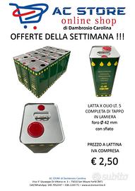 LATTA X OLIO LT. 5  COMPLETA DI TAPPO  IN LAMIERA