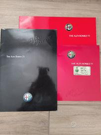 lotto 3 depliant alfa 75 in inglese immagini ined
