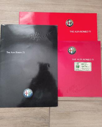 lotto 3 depliant alfa 75 in inglese immagini ined