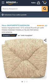 2 sedute per sedie in paglia