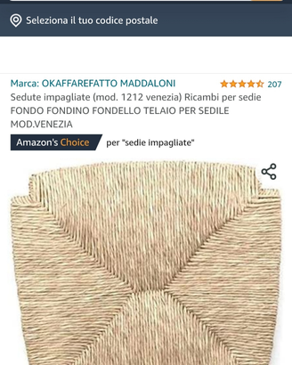 2 sedute per sedie in paglia