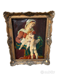 ANTICO QUADRO CON CORNICE A TEMA SACRO FINE '800