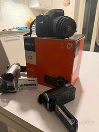 macchina fotografica e 2 videocamere 