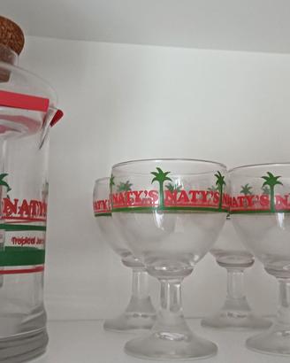 Brocca da cocktail e sei coppe