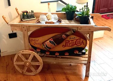 carrello in legno per interno o giardino