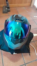 casco modulare con visiera iridium