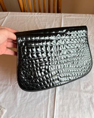 Rara Pochette Vintage in Vero Coccodrillo Unicut