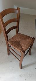 sedie in legno e paglia 