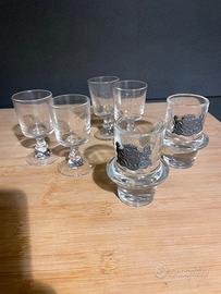 6 bicchieri amaro drink stemma metallo short