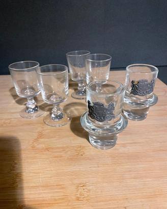 6 bicchieri amaro drink stemma metallo short