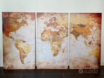 Quadro mappa del mondo