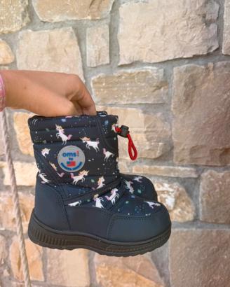 Stivaletti  bimba numero 25 blu scuro con unicorni
