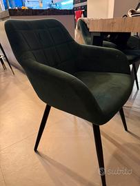 Set di Sedia/poltrona da pranzo verde petrolio