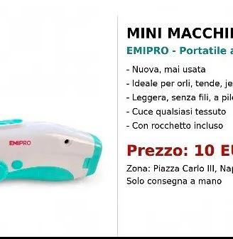 Cucitrice portatile Empiro , leggera - a pile