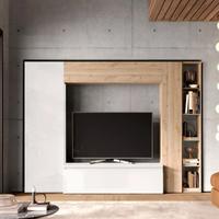 Parete 249x40x186, Bianco lucido e Cadiz