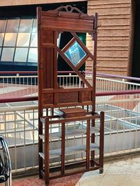 Attaccapanni antico in legno o mobile da ingresso,